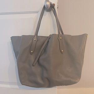 Annabel Ingall Large Isabella Tote in Grey with Gold Accents